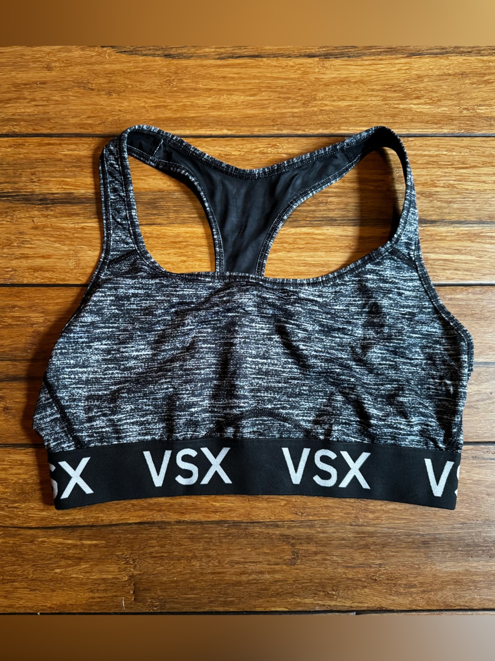 VSX Black & Gray Heather Racerback Sports Bra